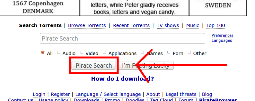 The Pirate Bay Search